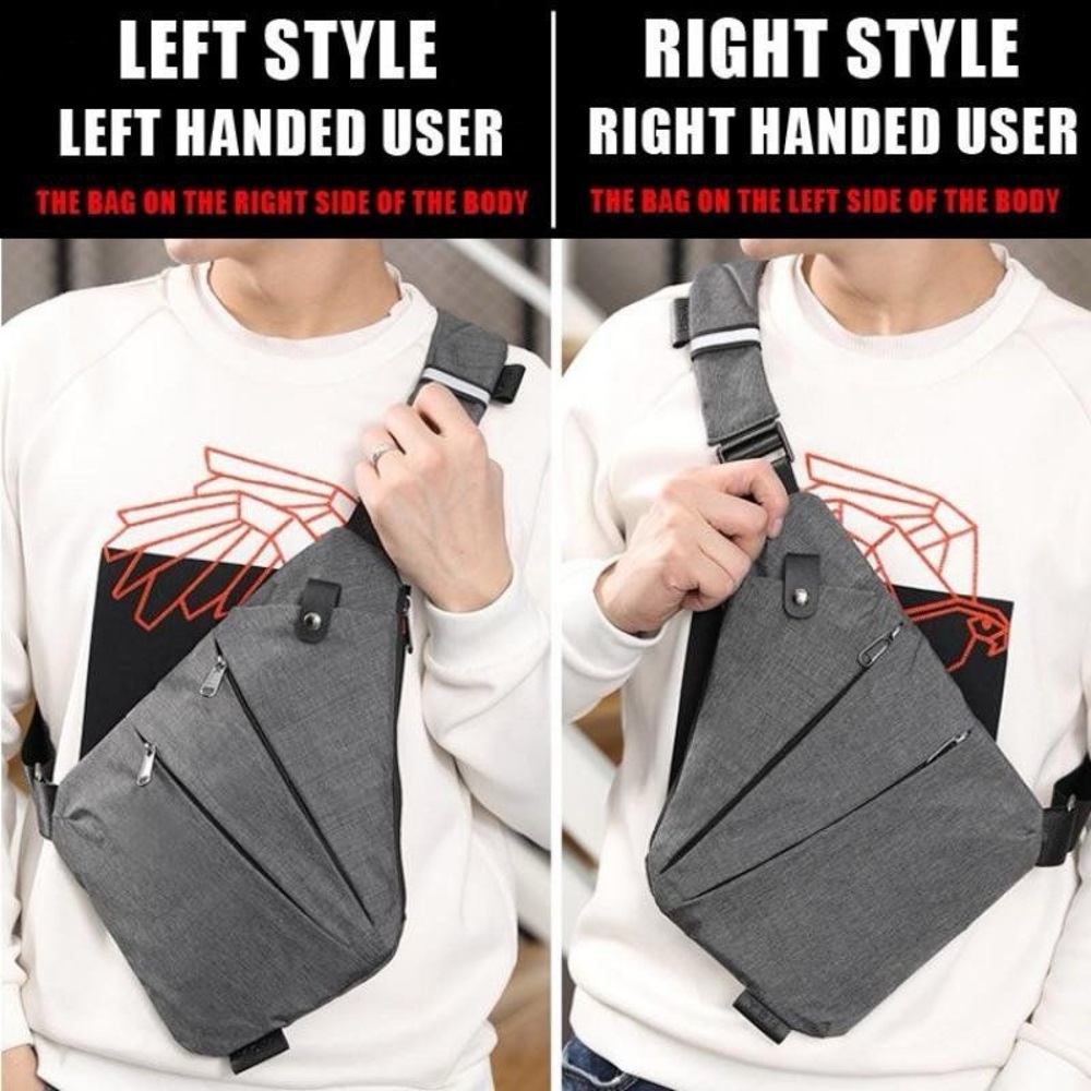 Broadream Gray Sling Bag Crossbody Chest Pack Minimalist - Picture 8 of 14